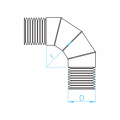 D-FLEX koleno 90 90mm