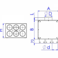 Distribuční box přímý s izolací 6x90/160